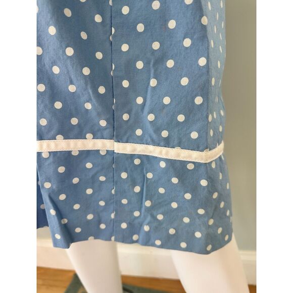 90s Vintage Polka Dot Cornflower Blue Embroidered Sundress size Junior Small - Picture 12 of 12